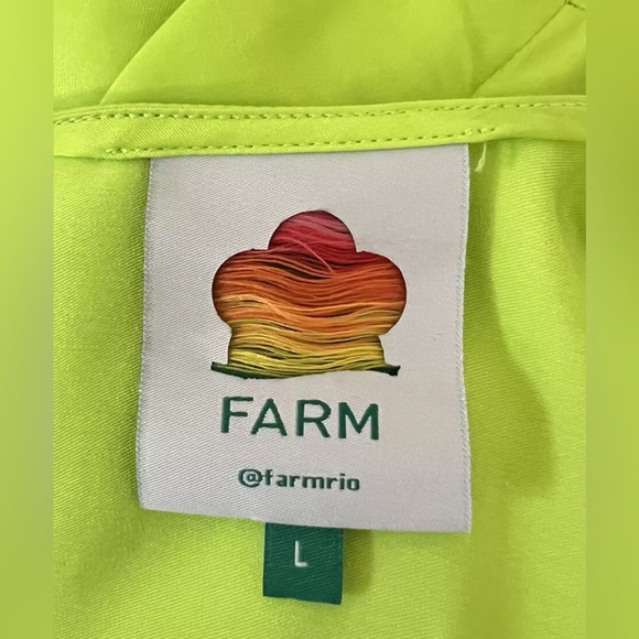 New Farm Rio LIME GREEN CUTOUT TIE RUCHED MIDI DRESS Size L - Picture 9 of 12